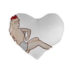 blonde Pinup Standard 16  Premium Heart Shape Cushion 