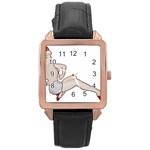 blonde Pinup Rose Gold Leather Watch 