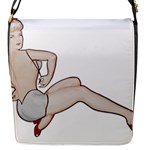 blonde Pinup Flap Closure Messenger Bag (S)