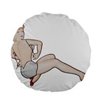 blonde Pinup Standard 15  Premium Flano Round Cushion 