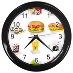 Kawaii Food Wall Clock (Black)