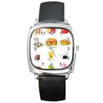 Kawaii Food Square Metal Watch