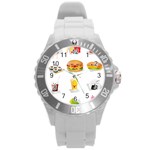 Kawaii Food Round Plastic Sport Watch (L)