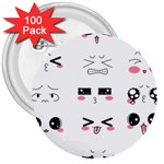 Kaomoji 3  Button (100 pack)