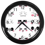 Kaomoji Wall Clock (Black)