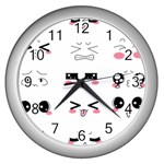 Kaomoji Wall Clock (Silver)