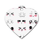 Kaomoji Dog Tag Heart (One Side)