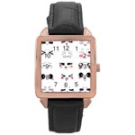 Kaomoji Rose Gold Leather Watch 