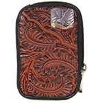 Worked leather with metal eagle inlay