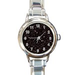 black white Stars Round Italian Charm Watch