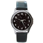 black white Stars Round Metal Watch