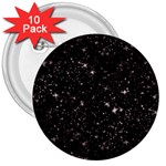 black white Stars 3  Button (10 pack)