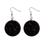 black white Stars 1  Button Earrings