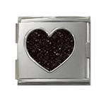 black white Stars Mega Link Heart Italian Charm (18mm)