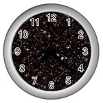 black white Stars Wall Clock (Silver)