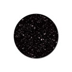 black white Stars Rubber Coaster (Round)