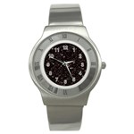 black white Stars Stainless Steel Watch