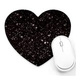 black white Stars Heart Mousepad