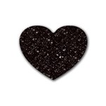 black white Stars Rubber Coaster (Heart)