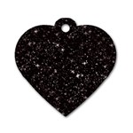 black white Stars Dog Tag Heart (One Side)