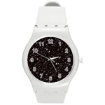 black white Stars Round Plastic Sport Watch (M)