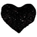 black white Stars Large 19  Premium Heart Shape Cushion