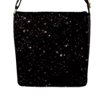 black white Stars Flap Closure Messenger Bag (L)