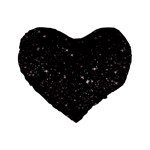 black white Stars Standard 16  Premium Flano Heart Shape Cushion 