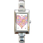 heart Emoji Rectangle Italian Charm Watch