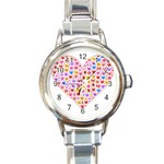 heart Emoji Round Italian Charm Watch