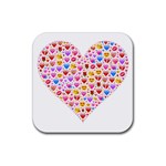 heart Emoji Rubber Coaster (Square)