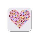 heart Emoji Rubber Square Coaster (4 pack)