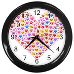 heart Emoji Wall Clock (Black)