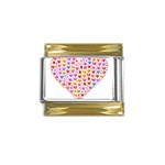 heart Emoji Gold Trim Italian Charm (9mm)