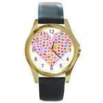 heart Emoji Round Gold Metal Watch