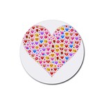 heart Emoji Rubber Coaster (Round)