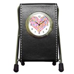 heart Emoji Pen Holder Desk Clock