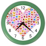 heart Emoji Color Wall Clock