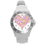 heart Emoji Round Plastic Sport Watch (L)