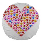 heart Emoji Large 18  Premium Round Cushion 