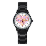 heart Emoji Stainless Steel Round Watch