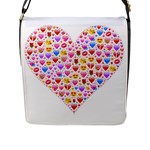 heart Emoji Flap Closure Messenger Bag (L)