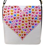 heart Emoji Flap Closure Messenger Bag (S)