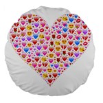 heart Emoji Large 18  Premium Flano Round Cushion 