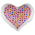 heart Emoji Large 19  Premium Flano Heart Shape Cushion