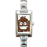 Emoji Poop Rectangle Italian Charm Watch