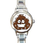 Emoji Poop Round Italian Charm Watch