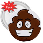 Emoji Poop 3  Button (10 pack)