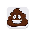 Emoji Poop Rubber Square Coaster (4 pack)