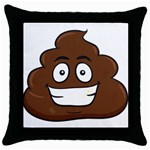 Emoji Poop Throw Pillow Case (Black)